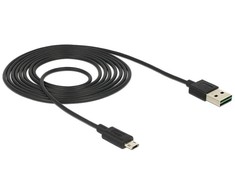 DELOCK Cable EASY-USB 2.0 Type-A male > EASY-USB 2.0 Type Micro-B male juodas 2 m