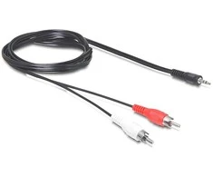 Kabelis Delock Jack 3,5 mm - RCA (Cinch) x2 1,5 m juoda (84000)