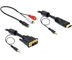Delock Cable DVI - HDMI + Garsas vyriškas-vyras 2 m
