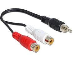Adapteris AV Delock RCA (Cinch) - RCA (Cinch) x2 juoda (84493)
