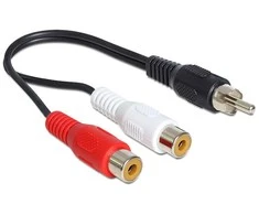 Adapteris AV Delock RCA (Cinch) - RCA (Cinch) x2 juoda (84493)