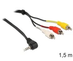Kabelis Delock Jack 3,5 mm - RCA (Cinch) x3 1,5 m juoda (84504)