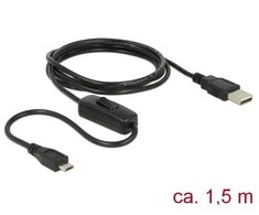 USB kabelis Delock USB-A - mikroUSB 1,5 m juodasis (84803)
