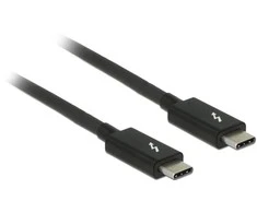 DELOCK laidas Thunderbolt 3 USB-C kištukas > USB-C vyriškas pasyvus 1,0 m 5 A 20 Gb/s juodas