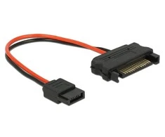 Delock SATA 15- pin - SATA 6- pin, 0,1m, raudona (84873)
