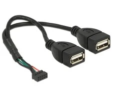 Delock Kabelis USB 2.0 Pfostenbuchse 2,00 mm 10 Pin > 2 x USB