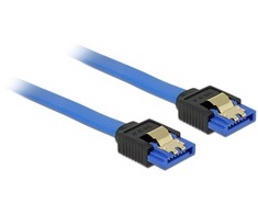 DELOCK Cable SATA 6 Gb/s lizdas tiesus > SATA lizdas tiesus 100cm mėlynas su auksiniais spaustukais