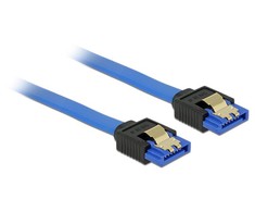 DELOCK Cable SATA 6 Gb/s lizdas tiesus > SATA lizdas tiesus 100cm mėlynas su auksiniais spaustukais