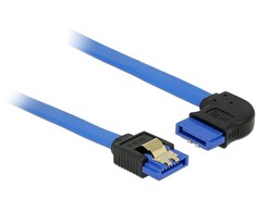 DELOCK Cable SATA 6 Gb/s lizdas tiesus > SATA lizdas stačiu kampu 30cm mėlynas su auksiniais spaustukais