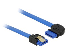 DELOCK Cable SATA 6 Gb/s lizdas tiesus > SATA lizdas stačiu kampu 50cm mėlynas su auksiniais spaustukais