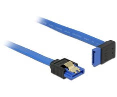 DELOCK Cable SATA 6 Gb/s lizdas tiesus > SATA lizdas į viršų kampuotas 30cm mėlynas su auksiniais spaustukais