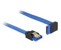 DELOCK Cable SATA 6 Gb/s lizdas tiesus > SATA lizdas į viršų kampuotas 30cm mėlynas su auksiniais spaustukais