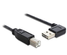 DELOCK kabelis EASY-USB 2.0 tipo A kištukinis kampu į kairę / dešinę > USB 2.0 Type-B vyriškas 0,5 m