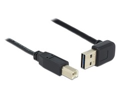 Delock Kabelis USB AM-BM 2.0 0.5m juoda kątowy góra/dół Easy-USB