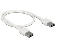 DELOCK kabelis EASY-USB 2.0 A tipo kištukas > EASY-USB 2.0 Type-A vyriškas 0,5 m baltas