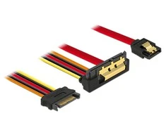 Delock Kabelis SATA 6 Gb/s 7 Pin Buchse + SATA Power 15 Pin Stecker > SATA 22 Pin