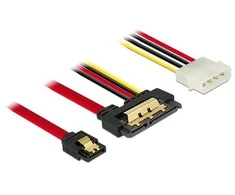 Delock Kabelis SATA 6 Gb/s 7 Pin Buchse + Molex Power 4 Pin Stecker > SATA 22 Pin