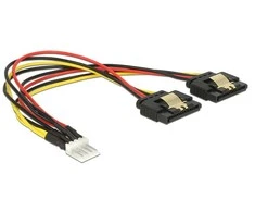 Delock Kabelis Power Floppy Stecker > 2 x SATA 15 Pin Buchse Metall 20 cm Delock