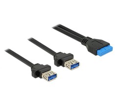 Delock Kabelis USB 3.0 Pfostenbuchse 2,00mm 19 Pin 2 x USB 3.0
