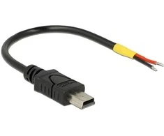 Delock kabelis USB 2.0 Mini-B kištukas > 2x atviri kabelio galai galia 10 cm Raspberry