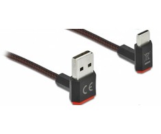 KABELIS USB-C(M)->USB-A(M) 2.0 2M KAMPINIS GORA JUODA DELOCK
