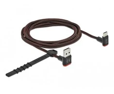 KABELIS USB-C(M)->USB-A(M) 2.0 2M KAMPINIS GORA JUODA DELOCK