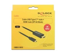 USB kabelis Delock USB-C – HDMI 3 m juodas (85292)