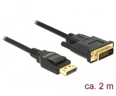 Delock kabelis Displayport 1.2 male > DVI 24+1 male 2 m juodas