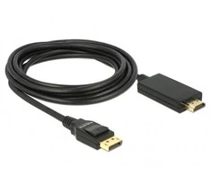 DELOCK Cable Displayport 1.2 male > High Speed HDMI-A vyriškas pasyvus 4K 3 m juodas