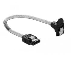 Delock SATA 6 Gb/s Kabelis gerade auf unten gewinkelt 20 cm transparent