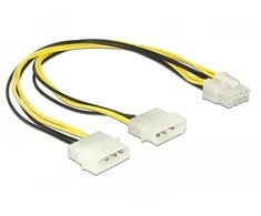Delock Molex x2 – ATX / EPS 8 kontaktų, 0,3 m, Geltona (85453)