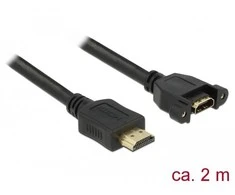 Delock Kabelis HDMI A Stecker > HDMI A Buchse zum Einbau 4K 30 Hz 2 m
