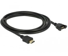 Delock Kabelis HDMI A Stecker > HDMI A Buchse zum Einbau 4K 30 Hz 2 m