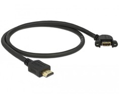 Delock Kabelis HDMI A Stecker > HDMI A Buchse zum Einbau 110° 4K 30 Hz 0,5 m