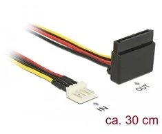 Delock maitinimo kabelis SATA 15 kontaktų lizdas > 4 kontaktų diskelio kištukas metalinis 30 cm
