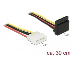Delock Stromkabel SATA 15 Pin Buchse > 4 Pin Molex Stecker Metall 30 cm