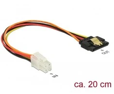 Delock SATA 15- pin - 4- pin, 0,2 m, Oranžinė (85519)