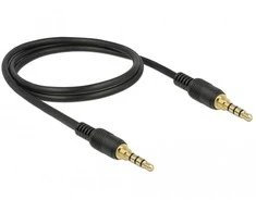 Delock Klinkenkabel 3,5 mm 4 Pin Stecker > Stecker 1 m juodas