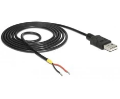 Delock kabelis USB 2.0 tipo A kištukas > 2 x atviri kabelio galai galia 1,5 m Raspberry