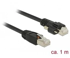DeLOCK Patch cable m. Schraube Cat.6 1m juodas