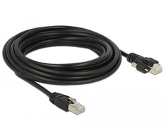 DeLOCK Patch cable m. Schraube Cat.6 5m juodas
