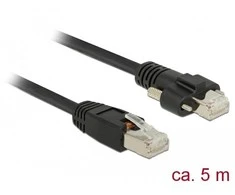 DeLOCK Patch cable m. Schraube Cat.6 5m juodas