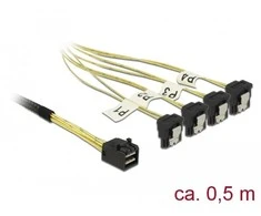 Delock DELOCK SAS-Kabelis MiniSAS HD SFF-8643 > 4xSATA 7Pin gew. 0.5m