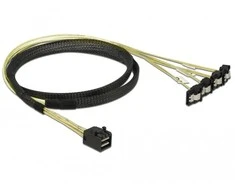 DELOCK SAS-Kabelis MiniSAS HD SFF-8643 > 4xSATA 7Pin gew. 1.0m