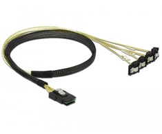 Delock Kabelis Mini SAS SFF-8087 > 4 x SATA 7 Pin gewinkelt 0,5 m