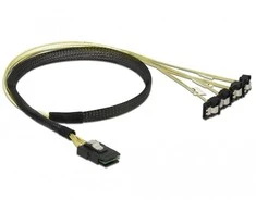 Delock Kabelis Mini SAS SFF-8087 > 4 x SATA 7 Pin gewinkelt 0,5 m
