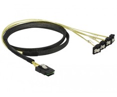 Delock Kabelis Mini SAS SFF-8087 > 4 x SATA 7 Pin gewinkelt 1m
