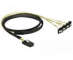 Delock Kabelis Mini SAS SFF-8087 > 4 x SATA 7 Pin gewinkelt 1m