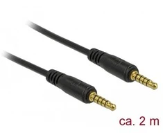 Delock Klinkenkabel 3,5 mm 4 Pin Stecker > Stecker gewinkelt 0,5 m juodas