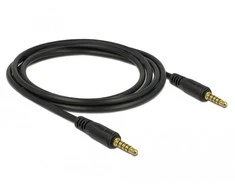 Delock Klinkenkabel 3,5 mm 4 Pin Stecker > Stecker gewinkelt 0,5 m juodas